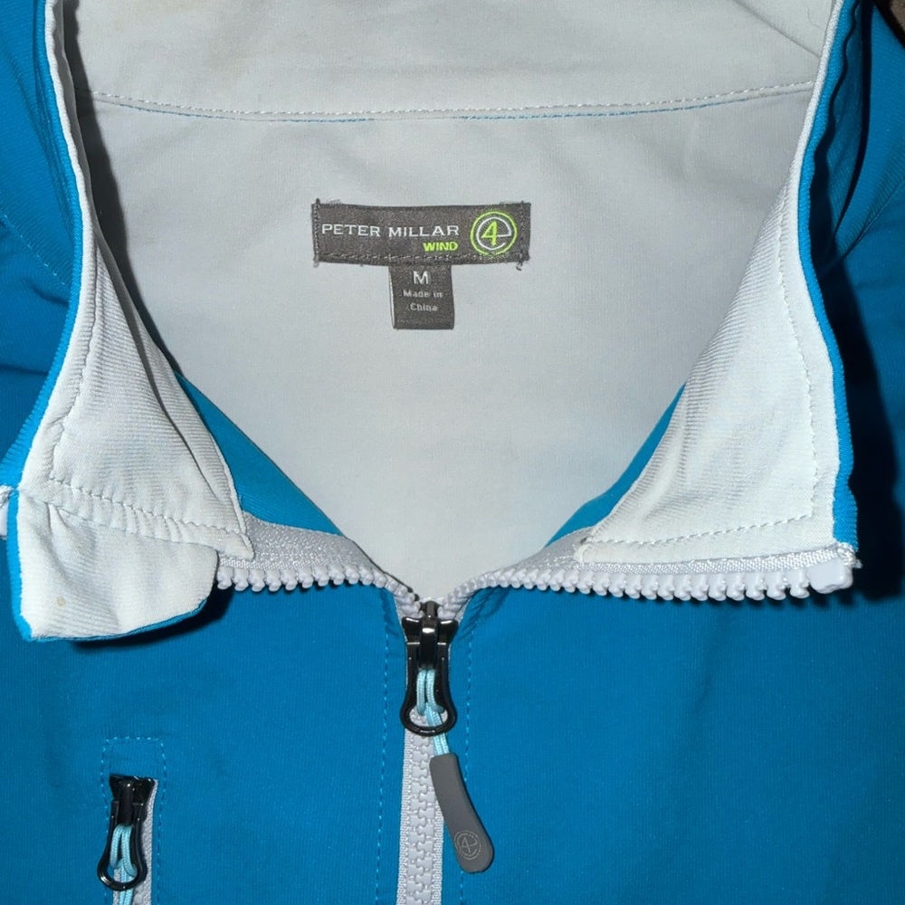 Peter Millar Crown Sport Via 4 Wind Teal Zip-Up Vest Medium - Picture 2 of 7